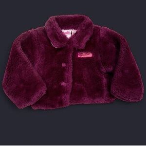 Kids 2T vintage Barbie pink faux fur jacket